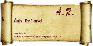 Ágh Roland névjegykártya